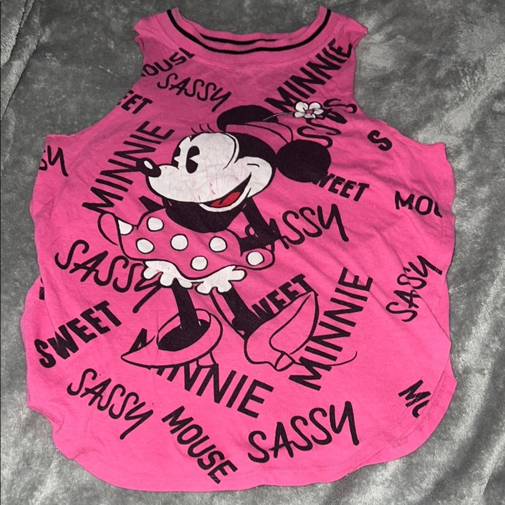 Disney Minnie Mouse Pink and Black Tank Top